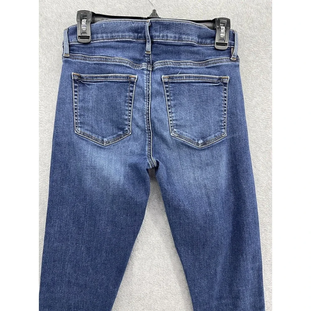 LOFT Ann Taylor Women's Blue Denim Jeans Size 4 Medium Wash Blend Skinny Crop - Picture 7 of 13
